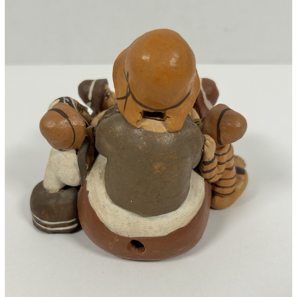 Peru Storyteller Whistle Mother Gathering with 5 Children Clay Art Sculpture - Picture 4 of 7